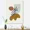 Designart - Botanical Minimalist Leaf With Abstract Shapes II - Modern Canvas Wall Art Print